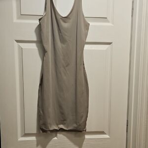 Elegant Beige Or White Slip Sleeveless Dress